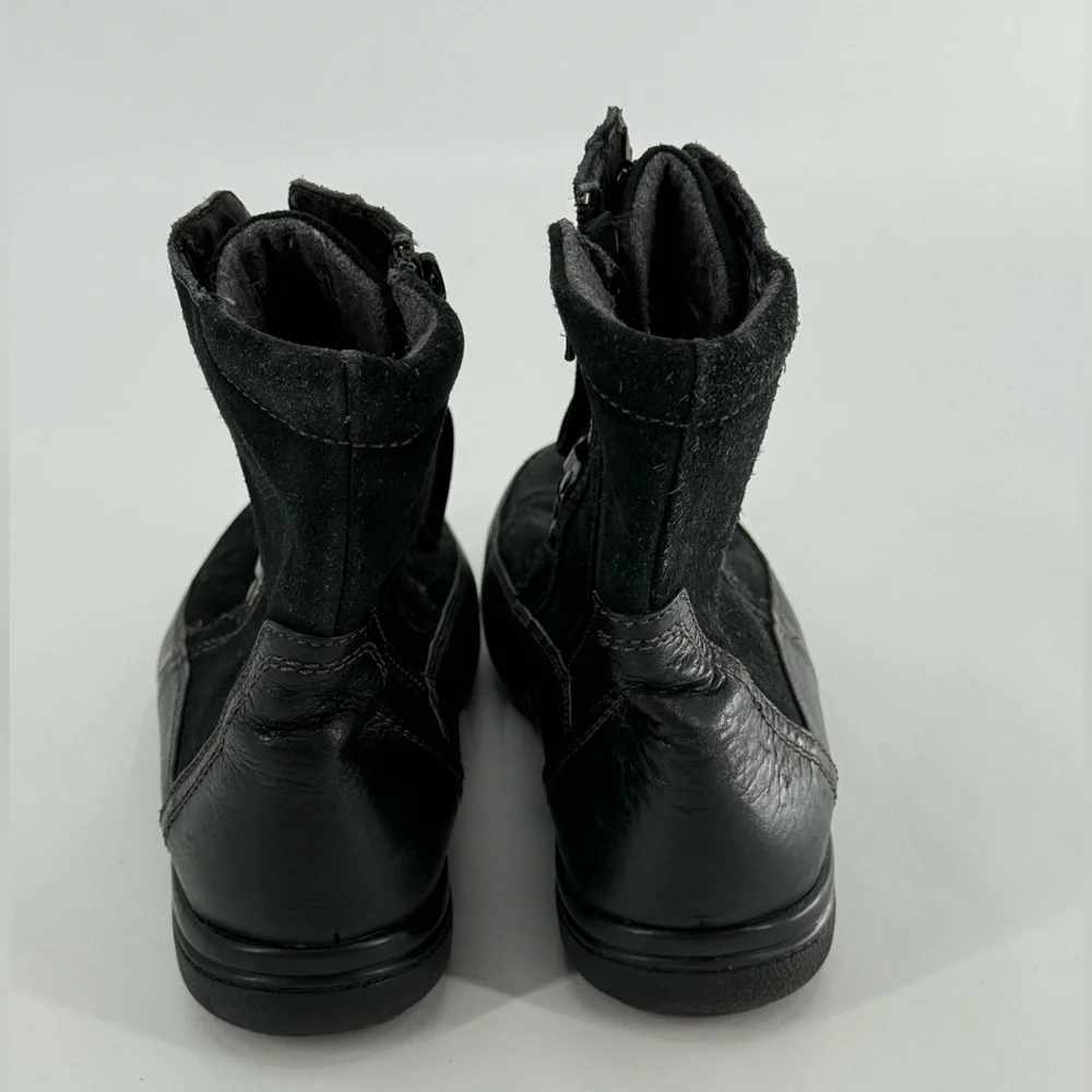 Clarks Black Suede & Leather Boots Wool‎ Lined 8
